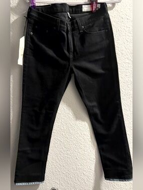 rag & bone Black Crop Jeans with detail at bottom!